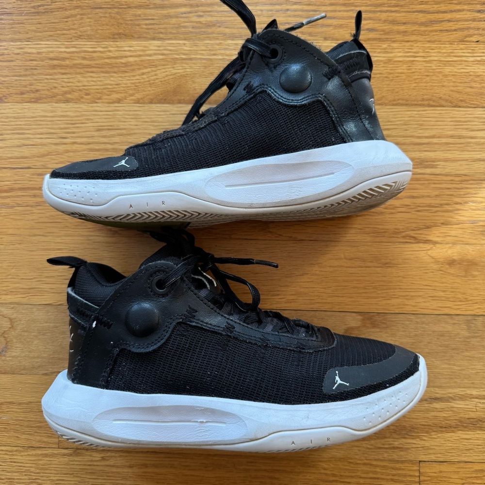 Kids Black and White Jordan Shoes